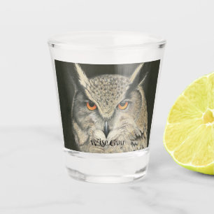 Great Horned Owl Shot Glass
