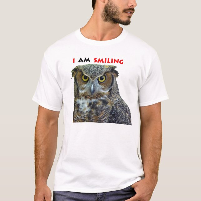 Great horned owl smiling T-Shirt (Front)
