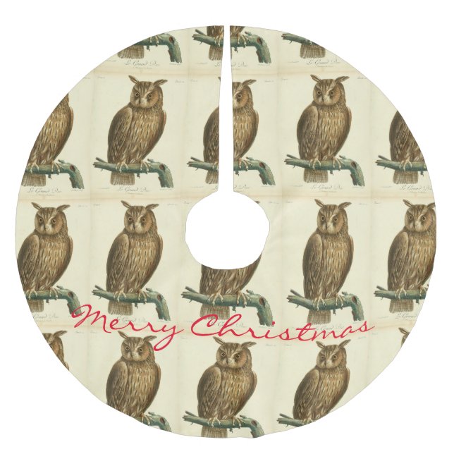 Great Horned Owl Thunder_Cove  Brushed Polyester Tree Skirt (Front)