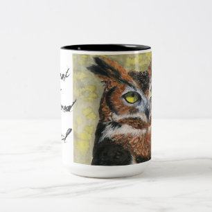 Great Horned Owl Two-Tone Coffee Mug