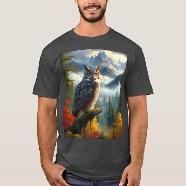 Great Horned Owl Wild Nature  T-Shirt (Front)