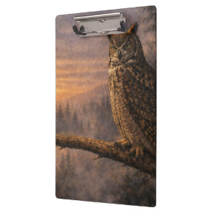 Great Horned Owl Wildlife Acrylic Clipboard