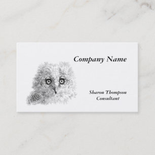 Great Horned Owlet Drawing Business Card