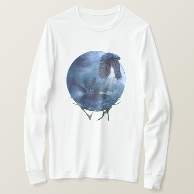 Great Horned Owls MIDNIGHT RAIDERS T-Shirt (Design Front)