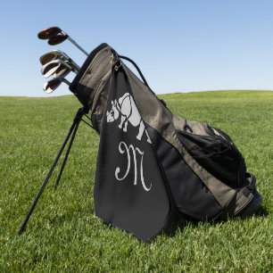 Great Indian Rhinoceros in a Stamp Style Golf Towel