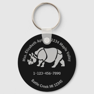 Great Indian Rhinoceros Rhino Lost Contact Info Ke Key Ring