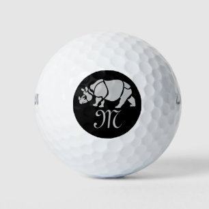 Great Indian Rhinoceros The Unicorn Rhino Monogram Golf Balls