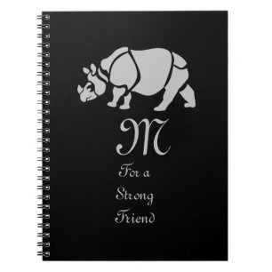 Great Indian Rhinoceros The Unicorn Rhino Monogram Notebook