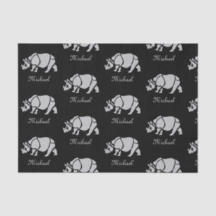 Great Indian Rhinoceros The Unicorn Rhino Monogram Tissue Paper