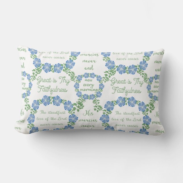 Great is Thy Faithfulness Lumbar Cushion (Front)