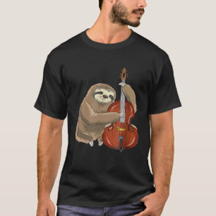 Great Jazz Shirt  Sloth Playing Contrabass Cello M