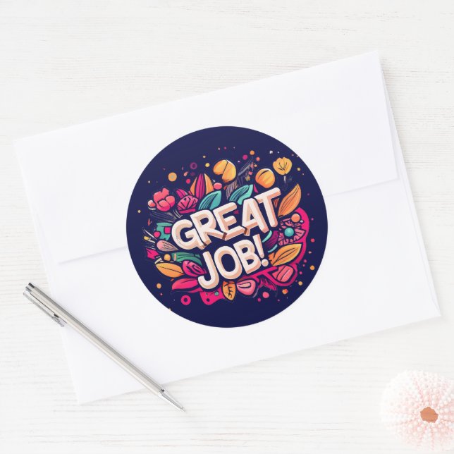 Great Job Classic Round Sticker (Envelope)