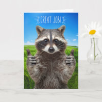 Great Job Congratulations Cute Thumbs Up Racoon