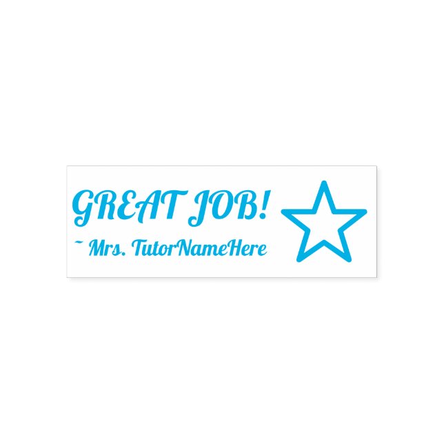 "GREAT JOB!" + Custom Educator Name Self-inking Stamp (Design)