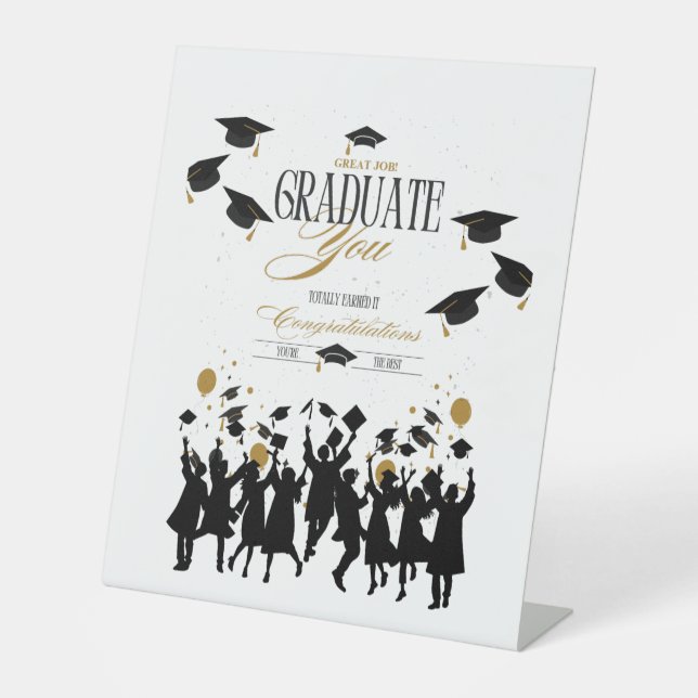 Great Job, Graduate! Time to Celebrate Party Pedestal Sign (Front)