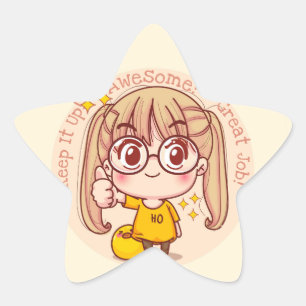 Great Job Kawaii Star Sticker