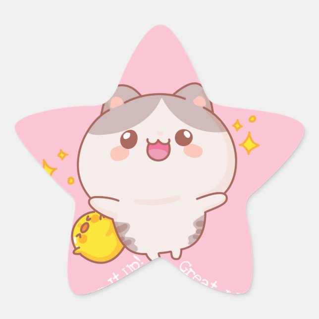 Great Job Kawaii Star Sticker (Front)