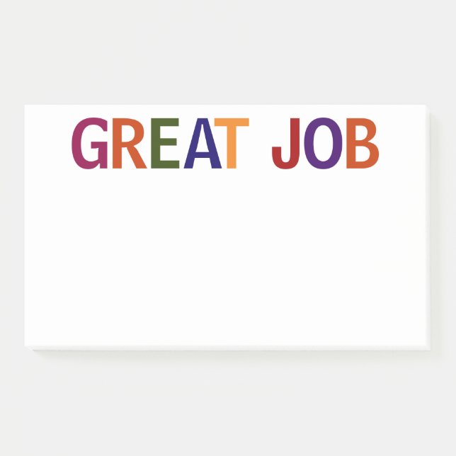 Great Job Multicolored 10 x 6 Post-it Notes (Front)