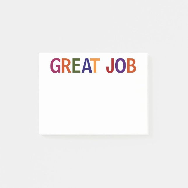Great Job Multicolored 4 x 3 Post-it Notes (Front)