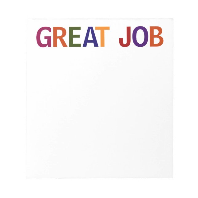 Great Job Multicolored Notepad (Front)