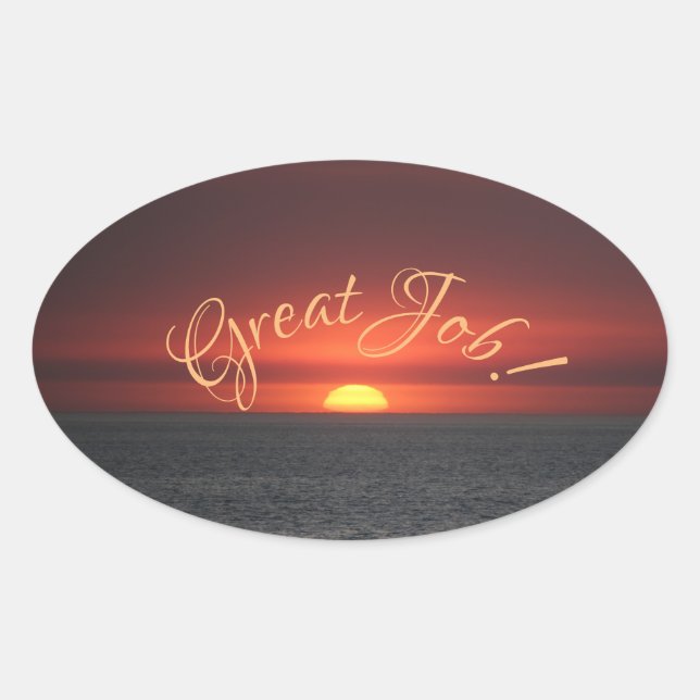 Great job! oval sticker (Front)