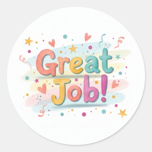 Great Job! Sheet of stickers (Front)