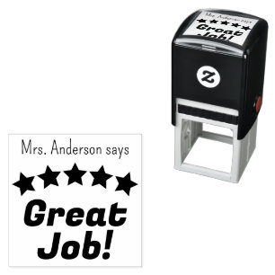 Great Job Stars Teacher's Personalised  Self-inking Stamp
