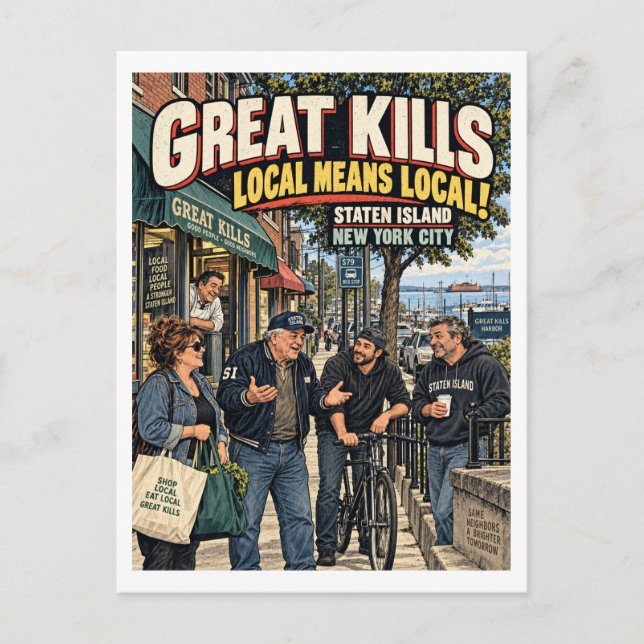 Great Kills Means Local Postcard (Front)