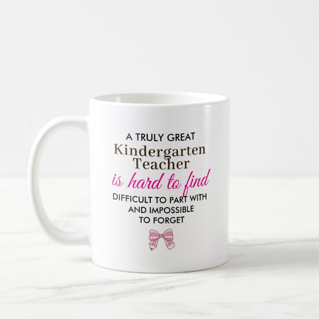 Great Kindergarten Teacher Personalised Gift Coffee Mug (Left)