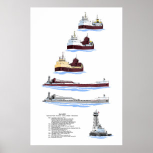 Great Lakes barge Menominee history Poster