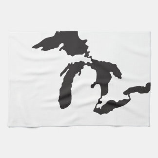 Great Lakes Custom Illustration Tea Towel