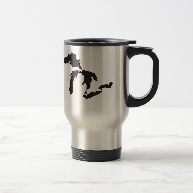 Great Lakes Custom Illustration Travel Mug (Right)