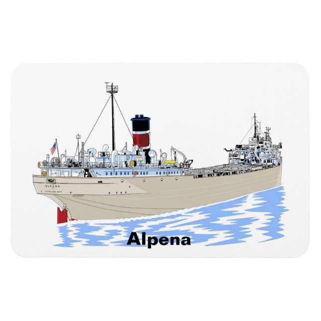Great Lakes freighter Alpena Magnet (Horizontal)