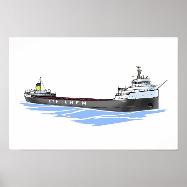 Great Lakes freighter Arthur B. Homer Poster (Front)