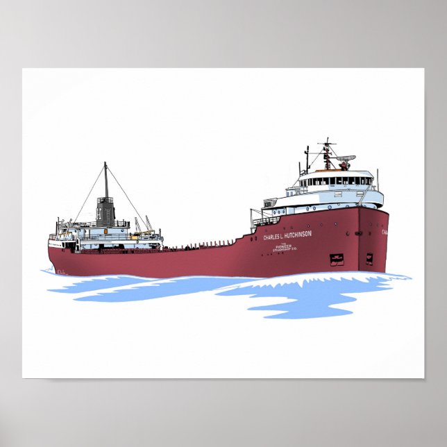 Great Lakes freighter Charles L. Hutchinson Poster (Front)