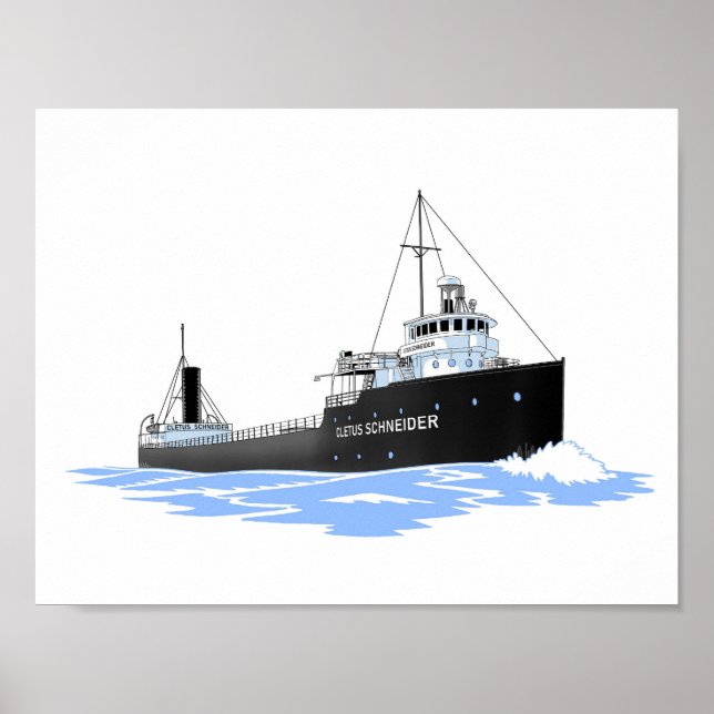 Great Lakes freighter Cletus Schneider last config Poster (Front)