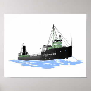 Great Lakes freighter Cletus Schneider Poster