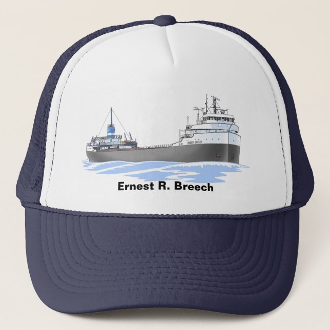 Great Lakes Freighter Ernest R. Breech Trucker Hat (Front)