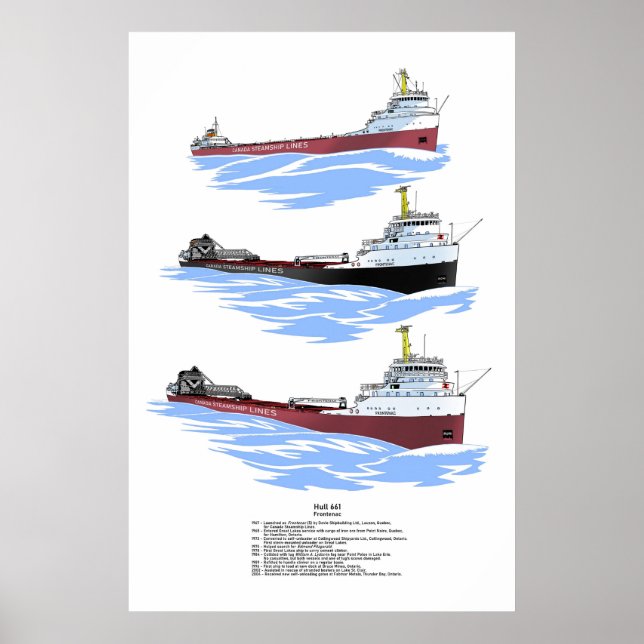 Great Lakes freighter Frontenac history Poster (Front)
