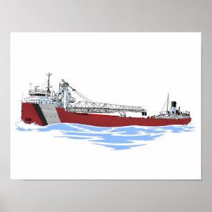 Great Lakes Freighter George A. Sloan Key GLF Poster