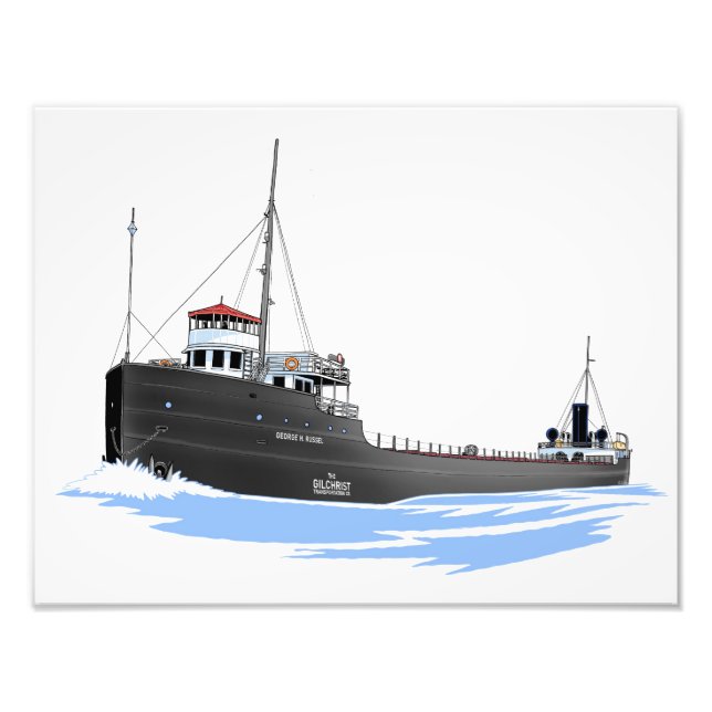 Great Lakes freighter George H. Russel Photo Print (Front)