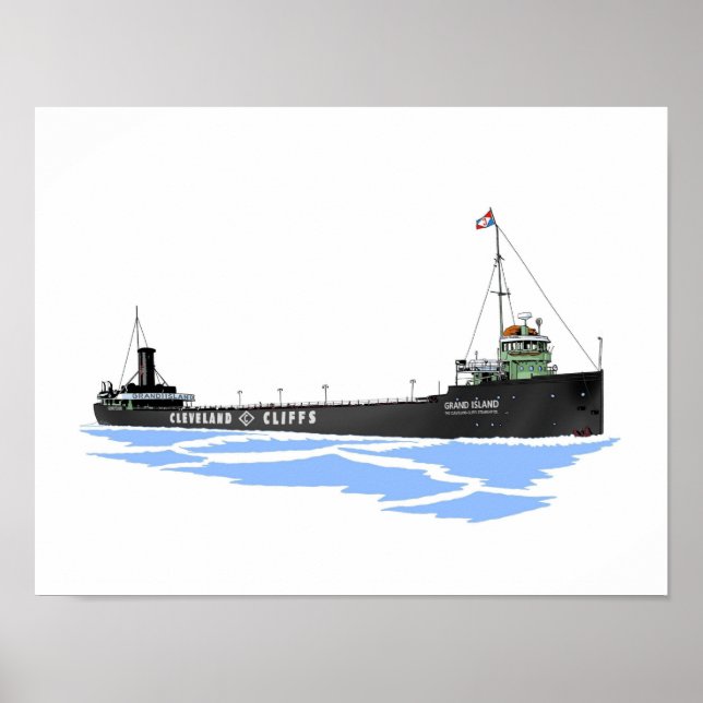 Great Lakes freighter Grand Island Poster (Front)
