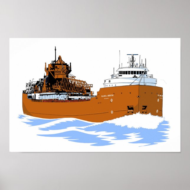 Great Lakes freighter Hon. James L. Oberstar Poster (Front)