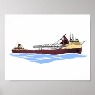 Great Lakes freighter J. Burton Ayers Columbia Poster