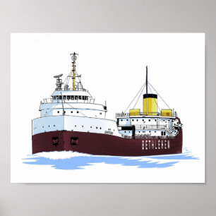 Great Lakes freighter Johnston (as built) Poster