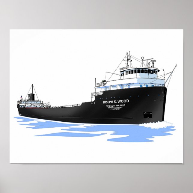Great Lakes freighter Joseph S. Wood Poster (Front)