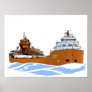 Great Lakes freighter Kaye E. Barker Poster