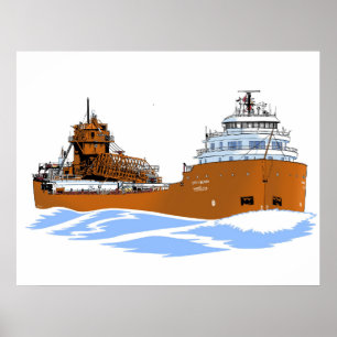 Great Lakes Freighter Kaye E. Barker Poster