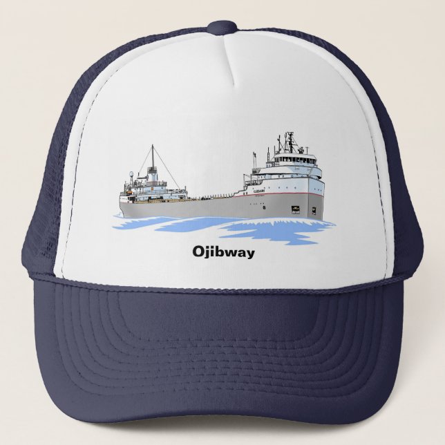 Great Lakes freighter Ojibway Trucker Hat (Front)