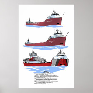 Great Lakes freighter Philip R. Clarke history Poster